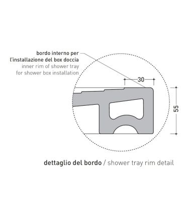 Flaminia shower tray, rectangular ceramic water drop