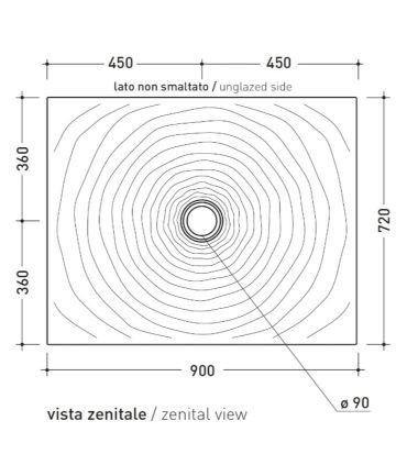 Receveur de douche Flaminia, goutte d'eau rectangulaire en céramique