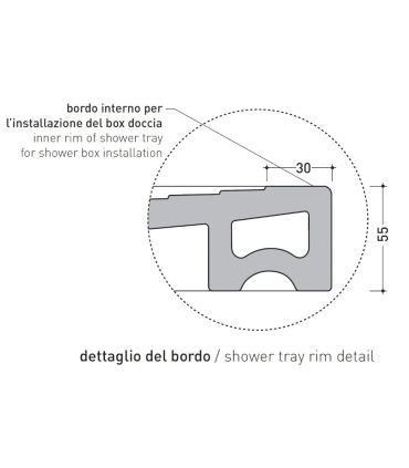 Receveur de douche Flaminia, goutte d'eau rectangulaire en céramique