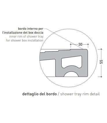 Receveur de douche Flaminia, goutte d'eau rectangulaire en céramique