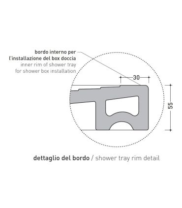 Receveur de douche Flaminia, goutte d'eau rectangulaire en céramique