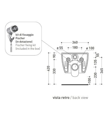 Cuvette suspendeux  Flaminia MiniApp 48X36