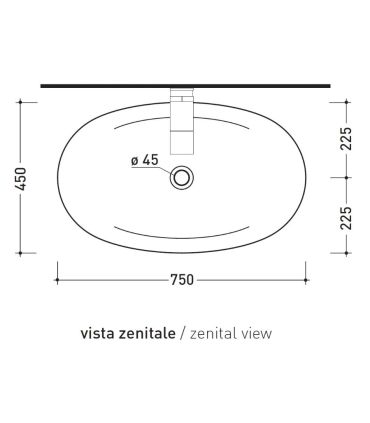 Ceramica Flaminia built-in washbasin Io series art. IO4275