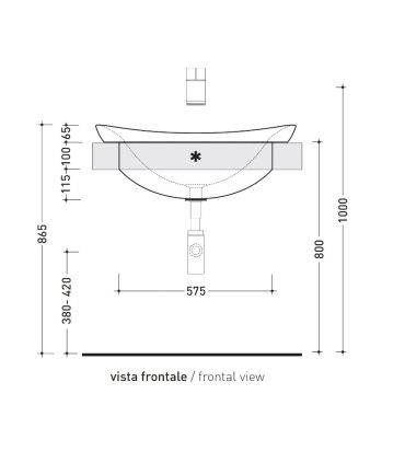 Ceramica Flaminia built-in washbasin Io series art. IO4275