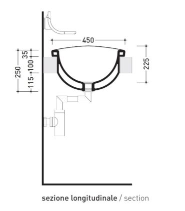 Ceramica Flaminia built-in washbasin Io series art. IO4275