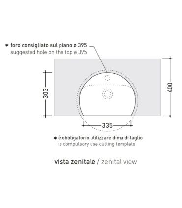 Lavabo monotrou semi-encastré Flaminia Twin