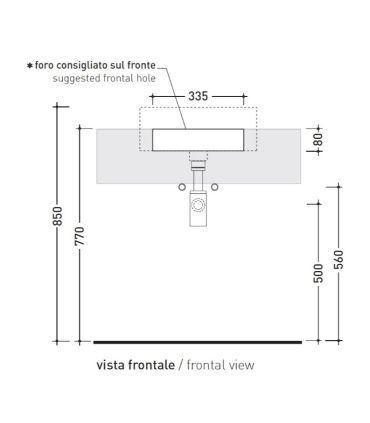 Lavabo monotrou semi-encastré Flaminia Twin