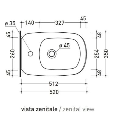 Bidet sospeso monoforo Ceramica Flaminia serie Monò Mn218