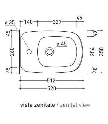 Bidet suspendu mono trou, Flaminia, mono' art.Mn218