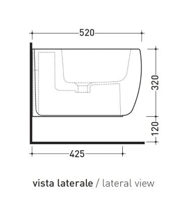 Bidet suspendu mono trou, Flaminia, mono' art.Mn218