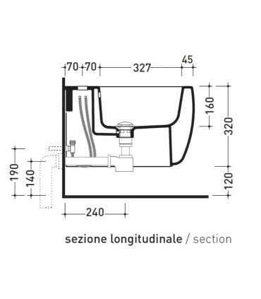 Bidet suspendu mono trou, Flaminia, mono' art.Mn218