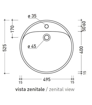 Vasque à poser monotrou Flaminia Twin