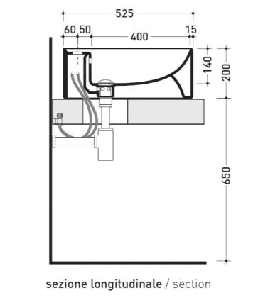 Lavabo da appoggio, Flaminia,  serie twin ceramica bianco.