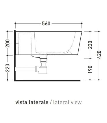 Single hole wall hung bidet, Flaminia Link Series Art.5051 / B