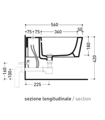 Single hole wall hung bidet, Flaminia Link Series Art.5051 / B