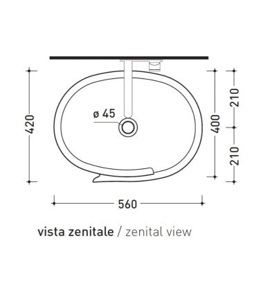 Flaminia Roll Oval Countertop Washbasin