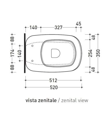 Toilet with horizontal or vertical outlet, Flaminia, collection mono'