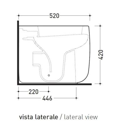 Cuvette avec evacuation universelle , Flaminia, collection mono'