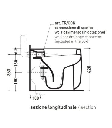 Cuvette avec evacuation universelle , Flaminia, collection mono'