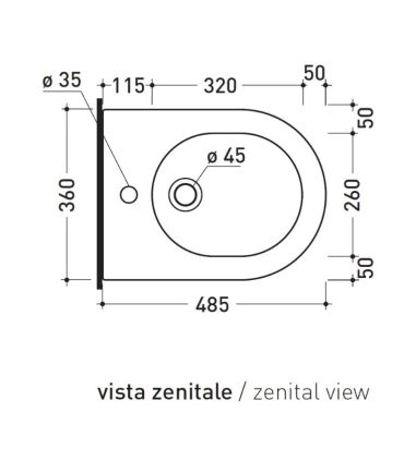 Wall mounted bidet Flaminia collection mini link