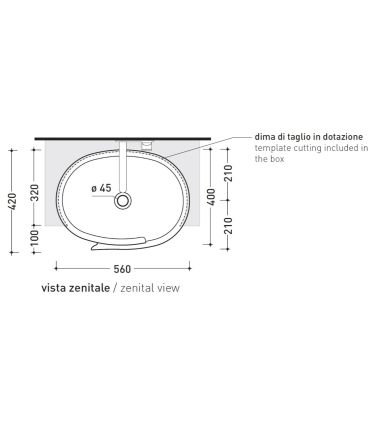 Flaminia Roll Semi-inset Oval Washbasin