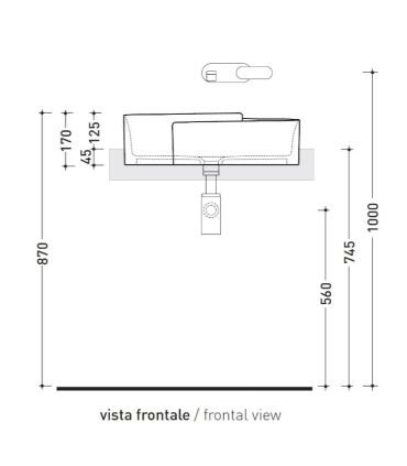 Flaminia Roll Lavabo ovale semi-encastré