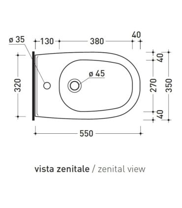 Wall mounted bidet single hole, Flaminia, spin, 5086