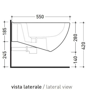 Wall mounted bidet single hole, Flaminia, spin, 5086