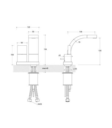 Bidet mixer, Flaminia, collection Si