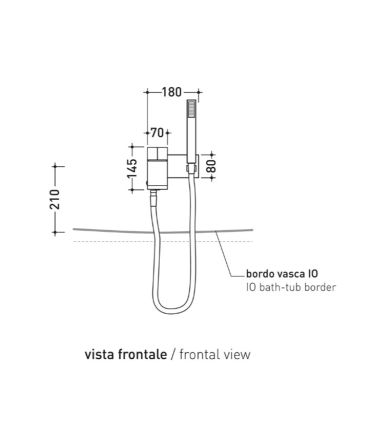 Gruppo esterno vasca Ceramica Flaminia serie si Si2081 finitura cromo