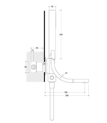 Gruppo esterno vasca Ceramica Flaminia serie si Si2081 finitura cromo