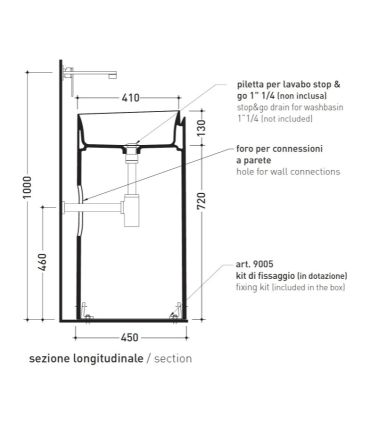 Lavabo a colonna 44cm Flaminia Monoroll mr44p