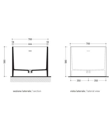 Vasca da bagno freestanding Ceramica Flaminia Wash MW170