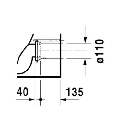 Cuvette sur pied au mur, Duravit, D-Code, blanc