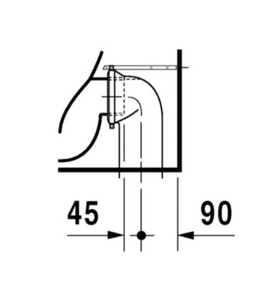 Cuvette sur pied au mur, Duravit, D-Code, blanc