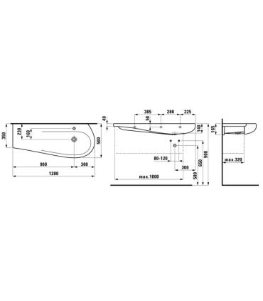 Lavabo consolle Laufen Alessi One senza foro sinistro