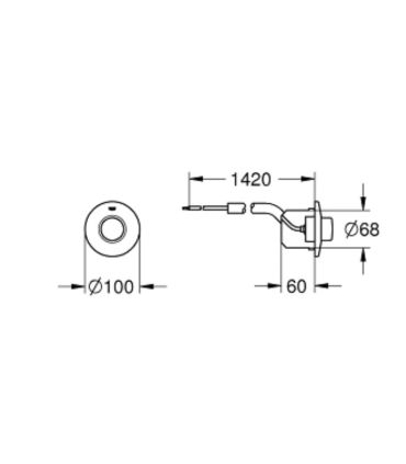 Comando pneumatico senza placca Grohe art.37060000