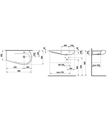 Lavabo consolle Laufen Alessi One senza foro sinistro