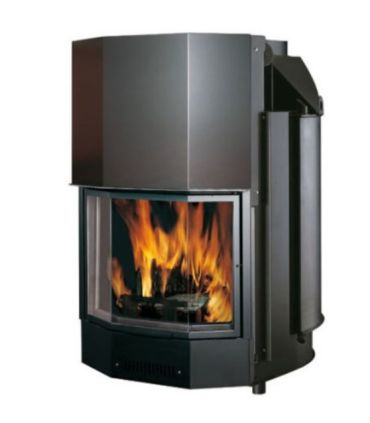 Wood-burning thermo fireplace Acquatondo prismatico closed vessel CS version