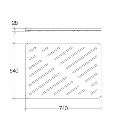 Plate-forme pour douche, Lineabeta, collection Atlantica, modèle 7228, bois, rectangulaire