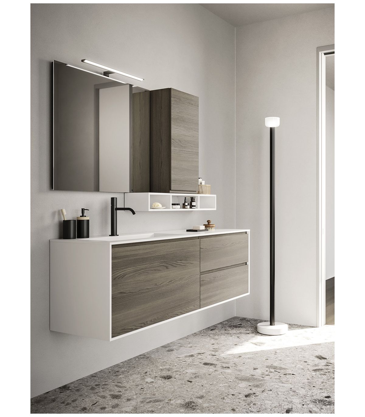 Mobile bagno sospeso Arbi Arredobagno Home Plus J lavabo tekno