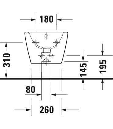 Bidet suspendu Duravit D-Neo 229415