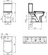 Ideal Standard WC monobloc  avec abattant slim ralenti collection Esedra