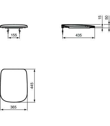 IDEAL STANDARD sedile slim rallentato serie Esedra art.T318101