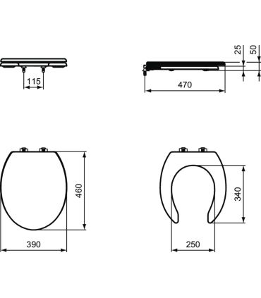 Maia J4986 Siège en bois plastifiéIdeal Standard