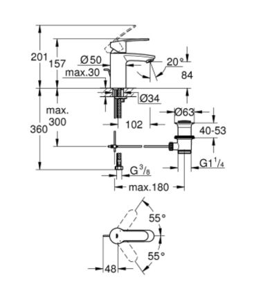 Grohe miscelatore monoforo lavabo eurostyle cosmopolitan 33552 cromo.