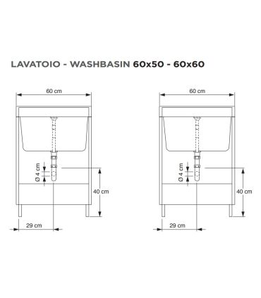 Geromin Bijoux PC66BIJOUX1B évier et base 2 portes 60x60cm, blanc