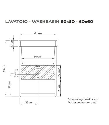 Mobile lavatoio da esterno Geromin Bijoux 2 ante a pavimento