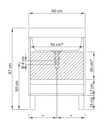 Mobiletto lavatoio Geromin collezione Round a 2 ante