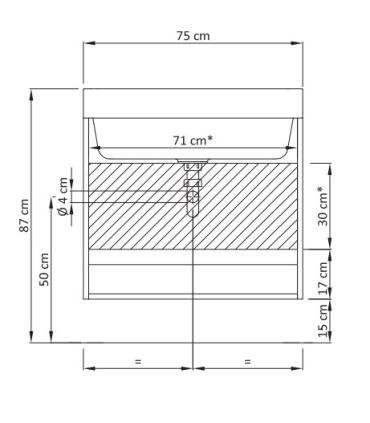 Geromin Round RN76B lavatoio e base 2 ante 60x75cm, bianco